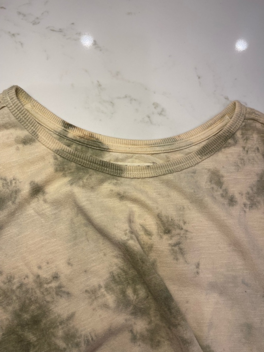We The Free Women’s Tie-Dye Short Sleeve Tee in Beige and Olive - Picture 10 of 13